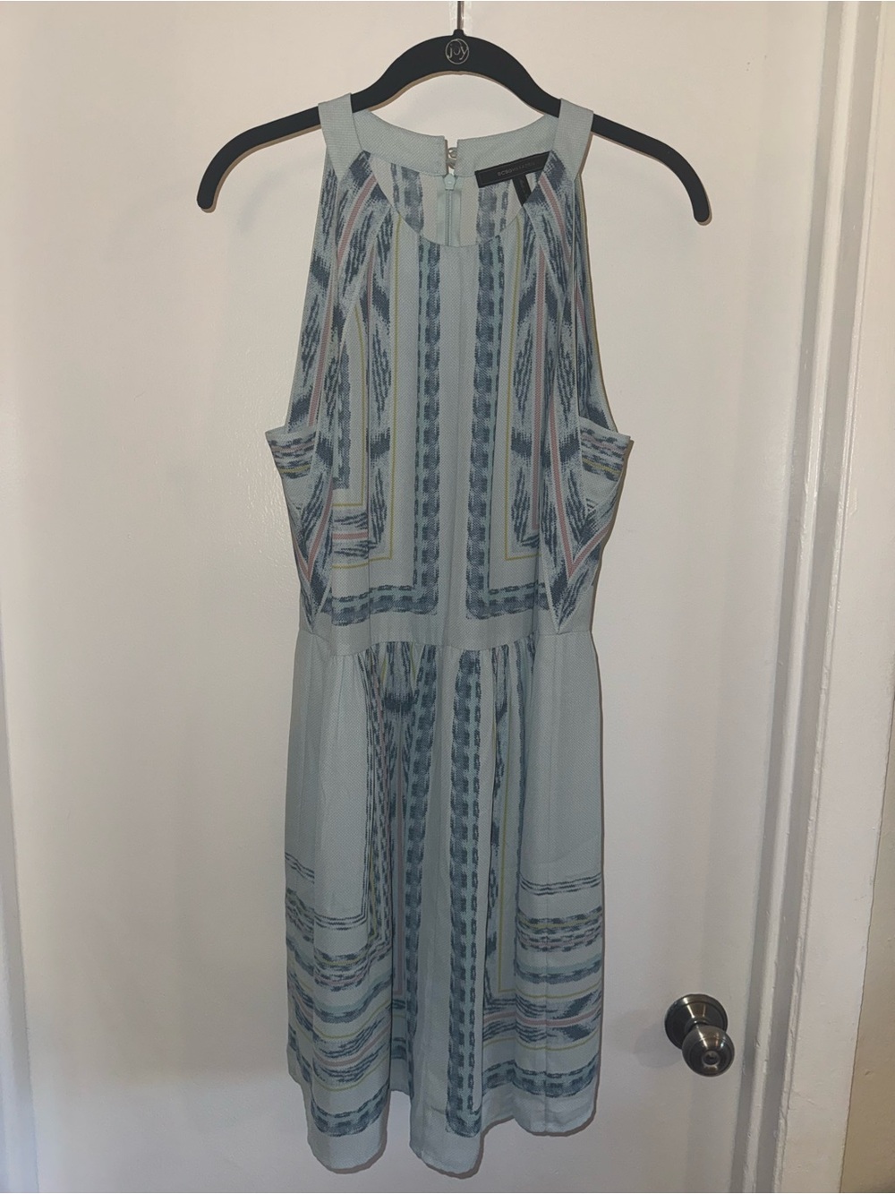 BCBGMAXAZRIA Geometric Print Sleeveless Midi Dress Size 10